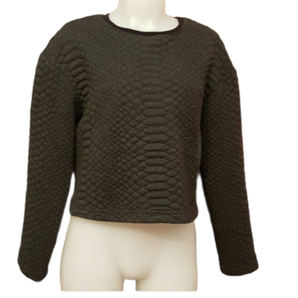 TEXTURED crop top textured shirt charcoal